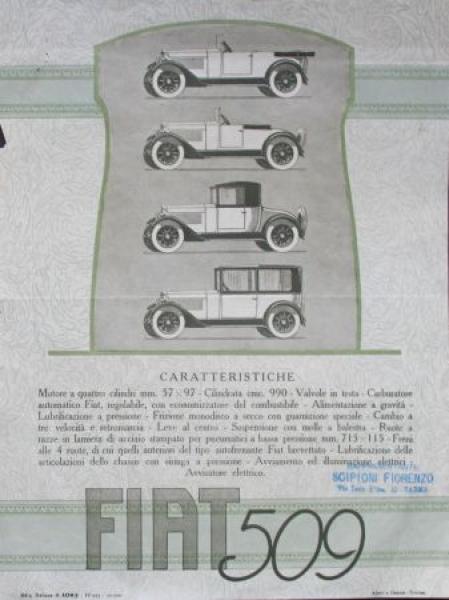 Fiat 509 Modelprogram 1925 Carbrochure (9781)